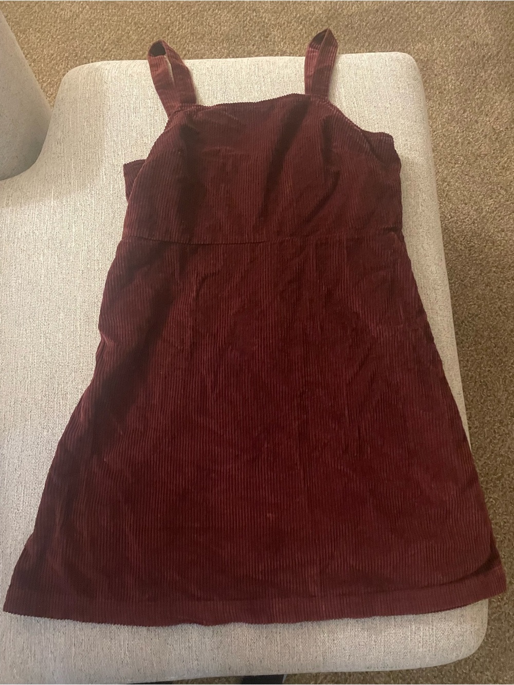 American Eagle Outfitters Burgundy Corduroy Pinafore Dress